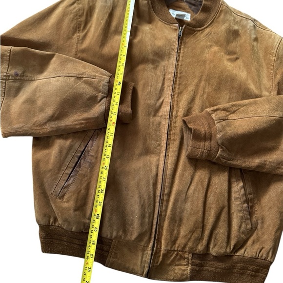 Falls Creek Authentic Vintage Camel Brown Suede Genuine Leather Jacket Men XL - Picture 5 of 9